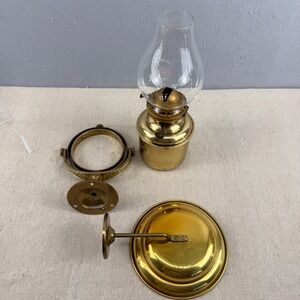 Vintage DHR Den Haan Rotterdam Brass Gimbaled Nautical Oil Lamp Made in Holland